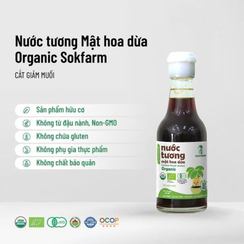 Nước tương mật hoa dừa organic Sokfarm cho bé 60ml