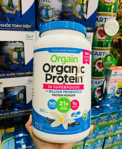 Bột Protein Hữu Cơ Orgain Vanilla 1.22kg - Tăng cường cơ bắp, Dinh dưỡng tự nhiên, Thích hợp cho người tập thể hình