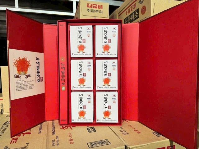 Nước Đông Trùng Hạ Thảo Nongzinsicphum Hàn Quốc Hộp Giấy Đỏ 60 Gói - Tăng cường sức khỏe, bổ dưỡng, hỗ trợ năng lượng