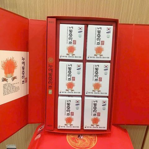 Nước Đông Trùng Hạ Thảo Nongzinsicphum Hàn Quốc Hộp Giấy Đỏ 60 Gói - Tăng cường sức khỏe, bổ dưỡng, hỗ trợ năng lượng