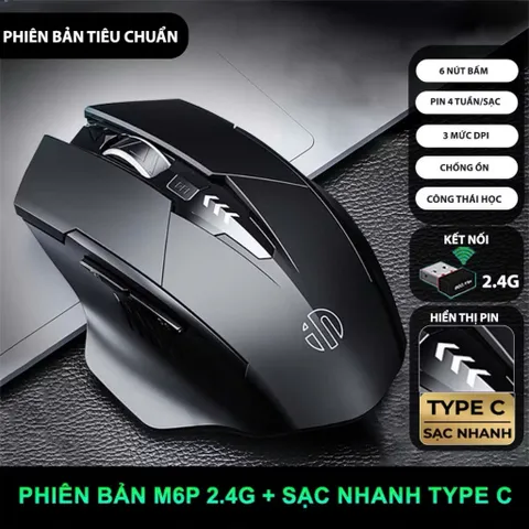 Chuột gaming không dây sạc pin BAK inphic F1S cho game chơi game