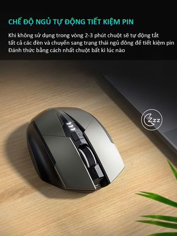 Chuột gaming không dây sạc pin BAK inphic F1S cho game chơi game