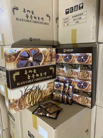 Nước Tỏi Đen Đông Trùng JEONG WON Hàn Quốc 30 Gói – Tăng miễn dịch, Bổ dưỡng