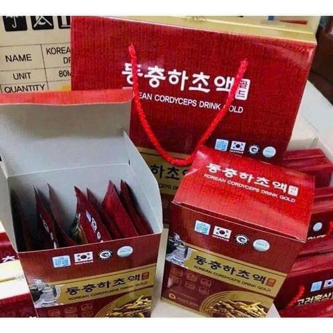Hồng Sâm Đông Trùng Linh Chi Korean Cordyceps Drink Gold 20 Gói – Tăng lực, Bổ dưỡng