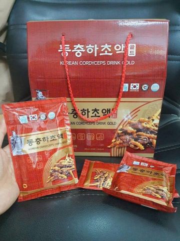 Hồng Sâm Đông Trùng Linh Chi Korean Cordyceps Drink Gold 20 Gói – Tăng lực, Bổ dưỡng