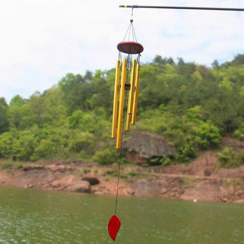 Chuông gió phong thủy treo cửa 6 thanh màu vàng, màu bạc trang trí nhà cửa, ban công, sân vườn
