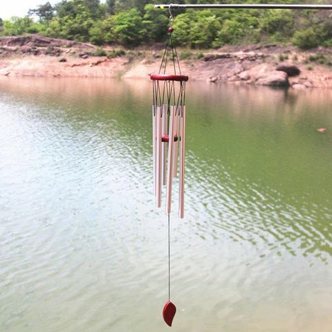 Chuông gió phong thủy treo cửa 6 thanh màu vàng, màu bạc trang trí nhà cửa, ban công, sân vườn