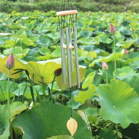 Chuông gió phong thủy treo cửa 6 thanh màu vàng, màu bạc trang trí nhà cửa, ban công, sân vườn