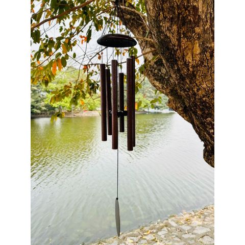 Chuông gió phong thủy nhạc thiền 6 thanh cao cấp 90 cm, chuông gió chữa lành, trị liệu 432Hz
