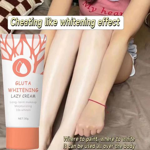 GLUTA WHITENING LAZY CREAM Dưỡng Ẩm Làm trắng da Cân bằng màu da Kem Làm sáng da 30g SPA20