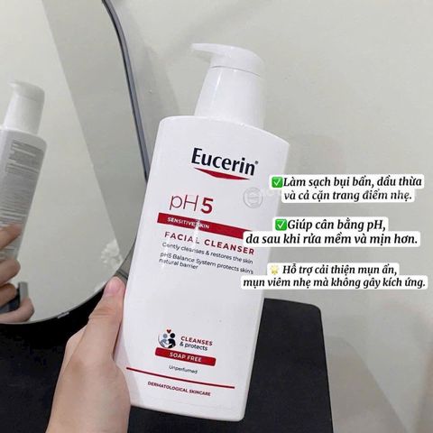 (Hàng CTY) Sữa Rửa Mặt Dành Cho Da Nhạy Cảm Eucerin Ph5 Facial Cleanser 400ML - Nana Shop