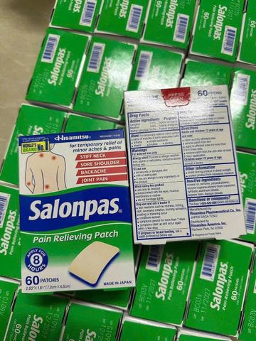 Miếng Dán Giảm Đau Salonpas 60 Miếng - Giảm Nhức Mỏi & Thư Giãn Cơ Hiệu Quả, Dầu Xoa Bóp Chất Lượng