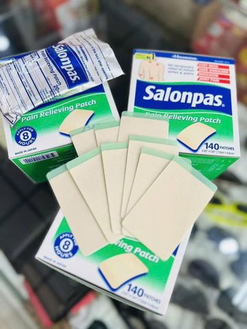 Miếng Dán Giảm Đau Salonpas 140 Miếng - Miếng Dán Giảm Căng Cứng Cơ Thể, Giúp Giảm Đau Nhanh Chóng và Hiệu Quả