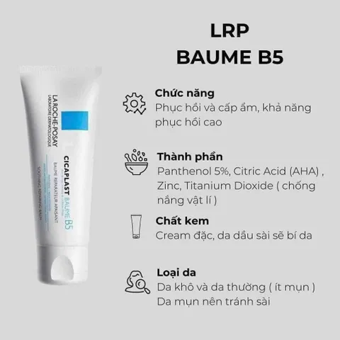Kem La Roche-Posay Cicaplast Balm B5+ 40ml - Kem phục hồi da, làm dịu kích ứng, tốt cho da nhạy cảm và tổn thương