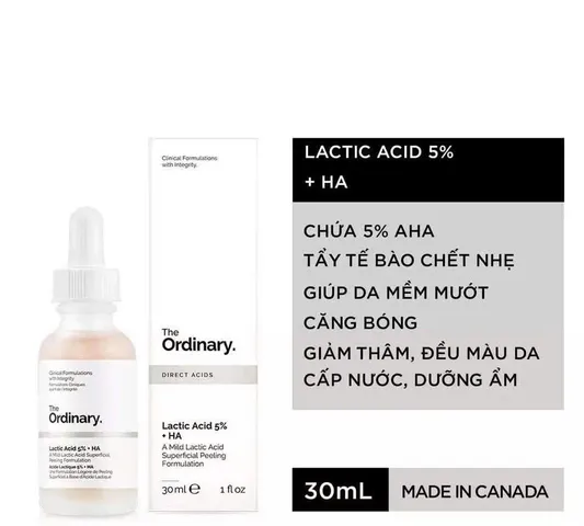 Serum The Ordinary Lactic Acid 5% + HA 30ml - Tẩy Da Chết Nhẹ và Làm Sáng Da - Chăm Sóc Da Mặt Từ Thương Hiệu Uy Tín