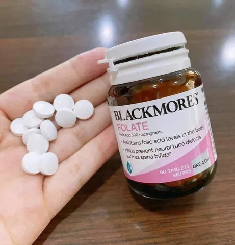 Viên uống Blackmores Folate 500mcg axit folic cho bà bầu Úc 90 viên