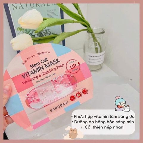 Set 10 mặt nạ Banobagi dưỡng sáng & chăm da mụn (hồng) – giảm mụn, dịu da