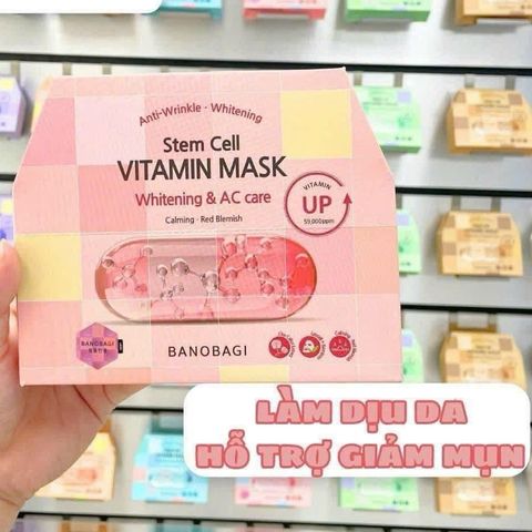 Set 10 mặt nạ Banobagi dưỡng sáng & chăm da mụn (hồng) – giảm mụn, dịu da
