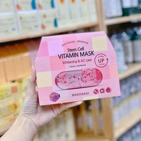 Set 10 mặt nạ Banobagi dưỡng sáng & chăm da mụn (hồng) – giảm mụn, dịu da
