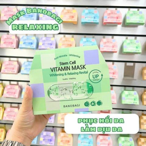 Set 10 Mặt Nạ Banobagi Thư Giãn & Làm Dịu Da Xanh Lá - Giảm Kích Ứng, Dưỡng Ẩm Chất Lượng 