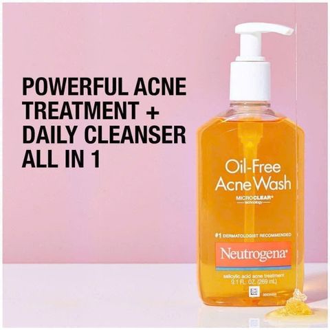 Sữa Rửa Mặt Neutrogena Oil-Free Acne Wash 269ml - Kiềm Dầu, Ngừa Mụn Hiệu Quả, Sản Phẩm Chăm Sóc Da Tốt Vượt Trội