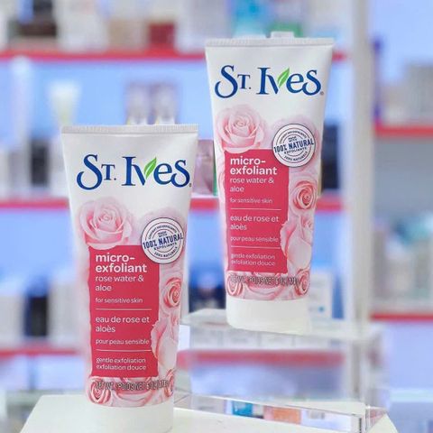 Sữa Rửa Mặt St.Ives Rose & Aloe Scrub 170g - Tẩy Da Chết, Làm Mềm Da, Chăm Sóc Da Hàng Ngày