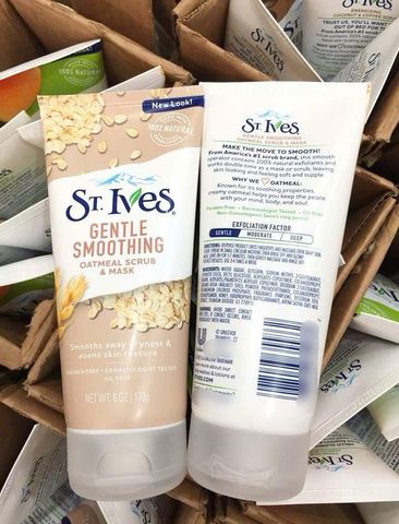 Sữa Rửa Mặt St.Ives Oatmeal Scrub & Mask 170g - Dưỡng Ẩm, Tẩy Tế Bào Chết Nhẹ Nhàng, Sạch Sâu Da Mặt
