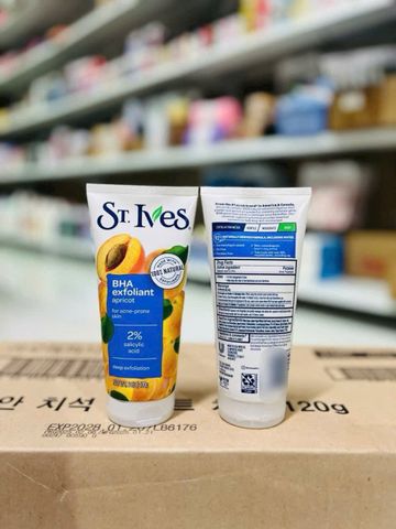 Sữa rửa mặt St.Ives Peach Scrub 170g – Ngừa Mụn, Tẩy Tế Bào Chết, Làn Da Sáng Mịn, Chăm Sóc Da Mặt Chất Lượng 