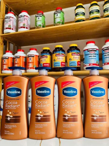 Dưỡng Thể Vaseline Cocoa Radiant 725ml - Dưỡng Ẩm Sâu, Giúp Da Mềm Mịn và Rạng Rỡ