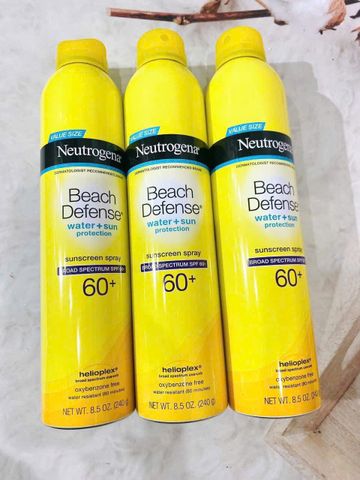 Xịt Chống Nắng Neutrogena Beach Defense SPF 60+ 240g - Bảo Vệ Da, Chống Nắng Hiệu Quả, Thích Hợp Cho Bãi Biển