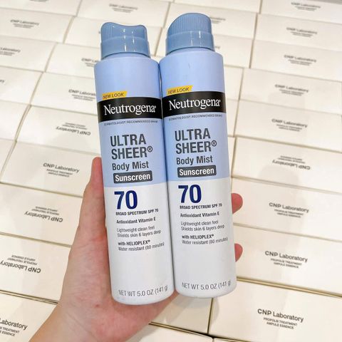 Xịt Chống Nắng Neutrogena Ultra Sheer SPF 70 - Kháng Nước và Chống Oxy Hóa, 141g, Bảo Vệ Da Tối Đa