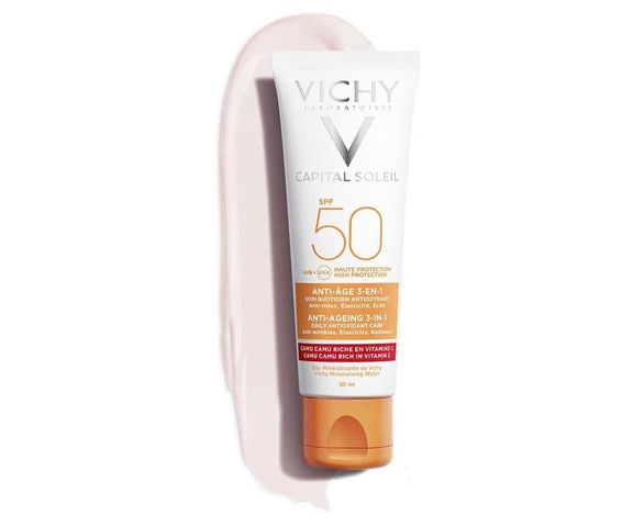 Kem Chống Nắng Vichy Ideal Soleil Anti-Ageing SPF50 50ml - Dưỡng Da Ngừa Lão Hóa, Bảo Vệ Tia UV Tối Ưu
