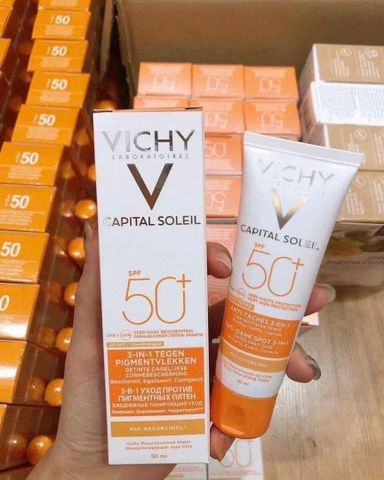 Kem Chống Nắng Vichy Ideal Soleil Anti-Ageing SPF50 50ml - Dưỡng Da Ngừa Lão Hóa, Bảo Vệ Tia UV Tối Ưu
