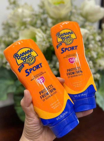 Kem chống nắng Banana Boat Sport SPF 50+ 295ml - Bảo vệ da tối ưu cho vận động viên và yêu thích hoạt động ngoài trời