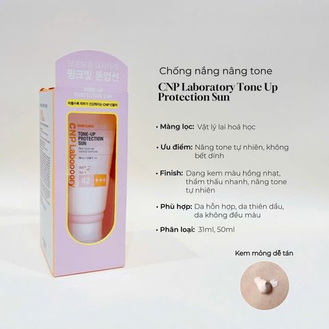 Kem Chống Nắng CNP 31ml - Phục Hồi Da Nhẹ Mặt, SPF cao, Bảo Vệ Da Tối Ưu, Dưỡng Ẩm, Chống Nắng Chuyên Nghiệp