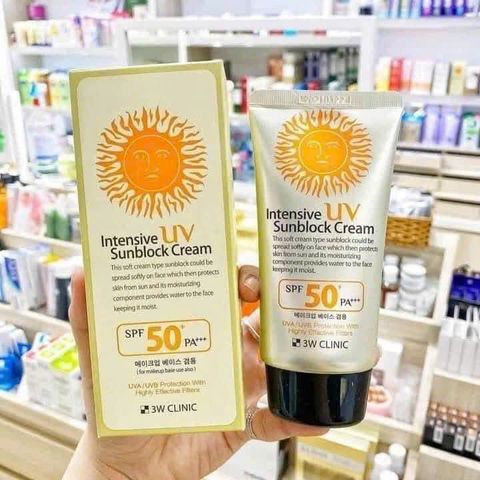 Kem Chống Nắng 3W Clinic Intensive UV Sun Block 70ml - Dưỡng Ẩm Hiệu Quả, Bảo Vệ Da Toàn Diện, Giá Tốt