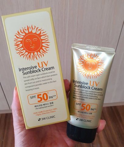 Kem Chống Nắng 3W Clinic Intensive UV Sun Block 70ml - Dưỡng Ẩm Hiệu Quả, Bảo Vệ Da Toàn Diện, Giá Tốt