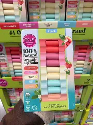 Set 9 Son Dưỡng EOS Organic Lip Balm 4g - Mềm Môi, 100% Tự Nhiên, Dưỡng Ẩm Chất Lượng