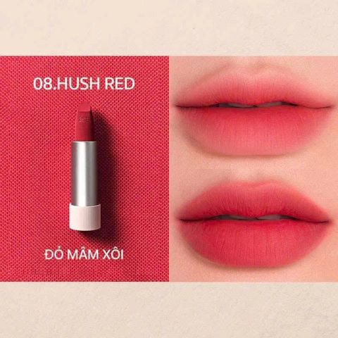 Son 3CE Cashmere Hug Lipstick 08 – Son Mịn Mượt, Nhẹ Môi, Dưỡng Ẩm, Đỏ Hồng Thời Trang, Quà Tặng Làm Đẹp