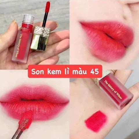 Set Son Dưỡng Whoo Đỏ + Son Kem Màu 45 – mềm môi, sang da