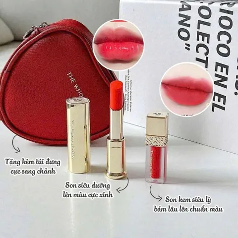 Set Son Dưỡng Whoo Đỏ + Son Kem Màu 45 – mềm môi, sang da