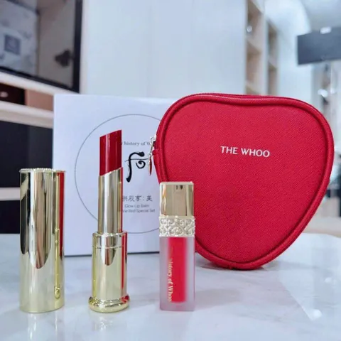Set Son Dưỡng Whoo Đỏ + Son Kem Màu 45 – mềm môi, sang da