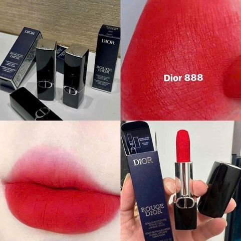 Son Dior 888 Rouge Velvet - Son Môi Đậm Sắc, Chất Son Mịn Màng, Lướt Nhẹ, Thích Hợp Cho Mọi Dịp