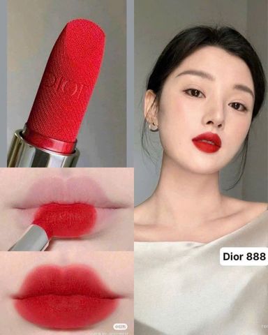 Son Dior 888 Rouge Velvet - Son Môi Đậm Sắc, Chất Son Mịn Màng, Lướt Nhẹ, Thích Hợp Cho Mọi Dịp