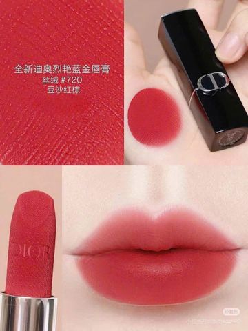 Son Dior 720 Rouge Velvet - Son Môi Lì Mịn Bám Lâu, Phù Hợp Mọi Cách Trang Điểm, Quà Tặng Thời Trang Sang Trọng