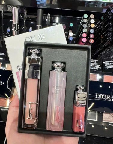 Set Son Dior Addict Natural Glow Lip Essentials (3 cây) – dưỡng mềm, lên màu nhẹ