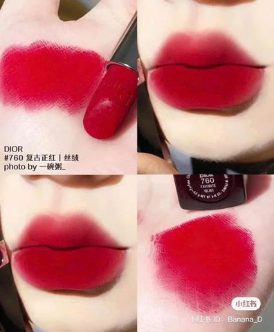 Son Dior 760 Rouge Dior Velvet - Bền Màu, Mỏng Nhẹ, Makeup Sang Trọng, Quà Tặng Thời Trang