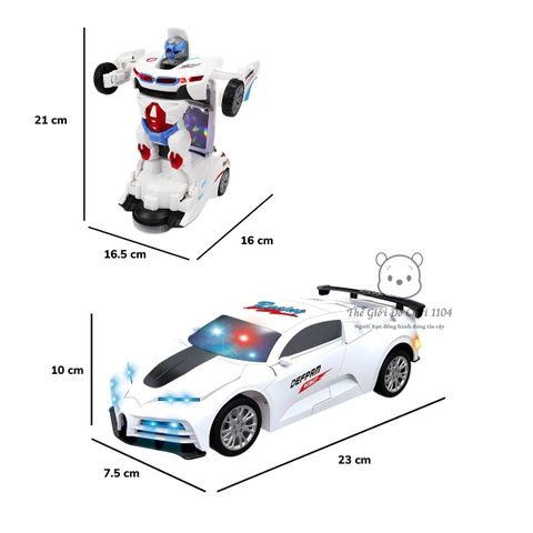 Xe robot biến hình cảnh sát 2 trong 1 ô tô biến hình tự động có đèn nhạc, thegioidochoi1104