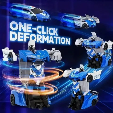 Xe robot biến hình cảnh sát 2 trong 1 ô tô biến hình tự động có đèn nhạc, thegioidochoi1104