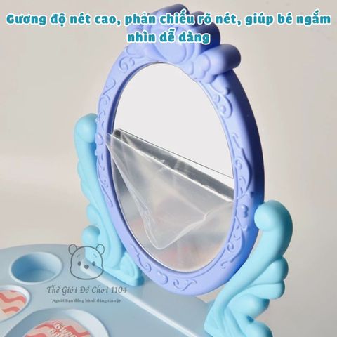 Bàn trang điểm cho bé gái 46 chi tiết, đồ chơi trang điểm có gương, thế giới đồ chơi 1104